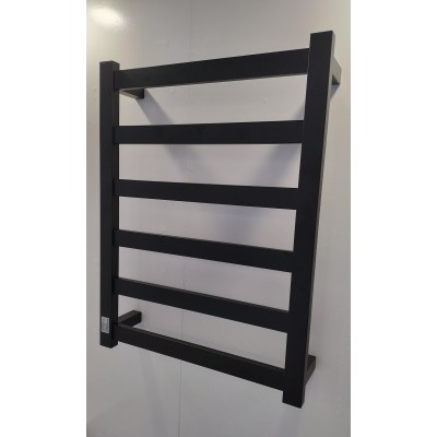 Heated Towel Rail 6 Bar Thick Square Black